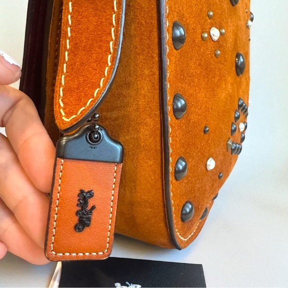 COACH 1941 Suede Western Rivet Saddle Bag 23 - Picture 4 of 15